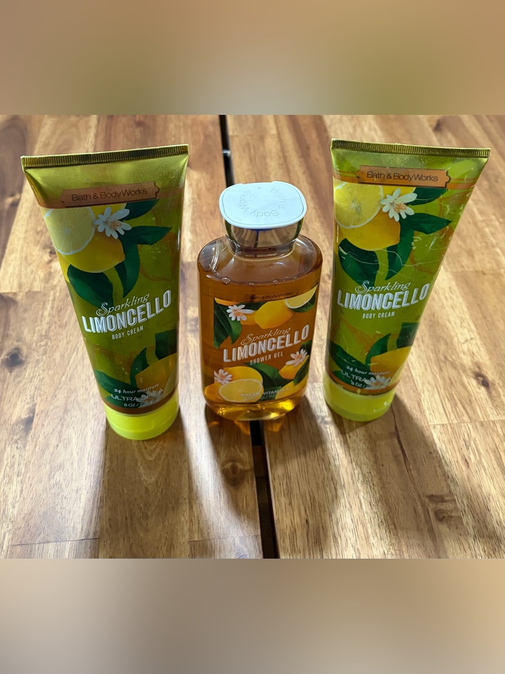 Bath & Body Works Sparkling Limoncello Shower Gel and Body Creams Set